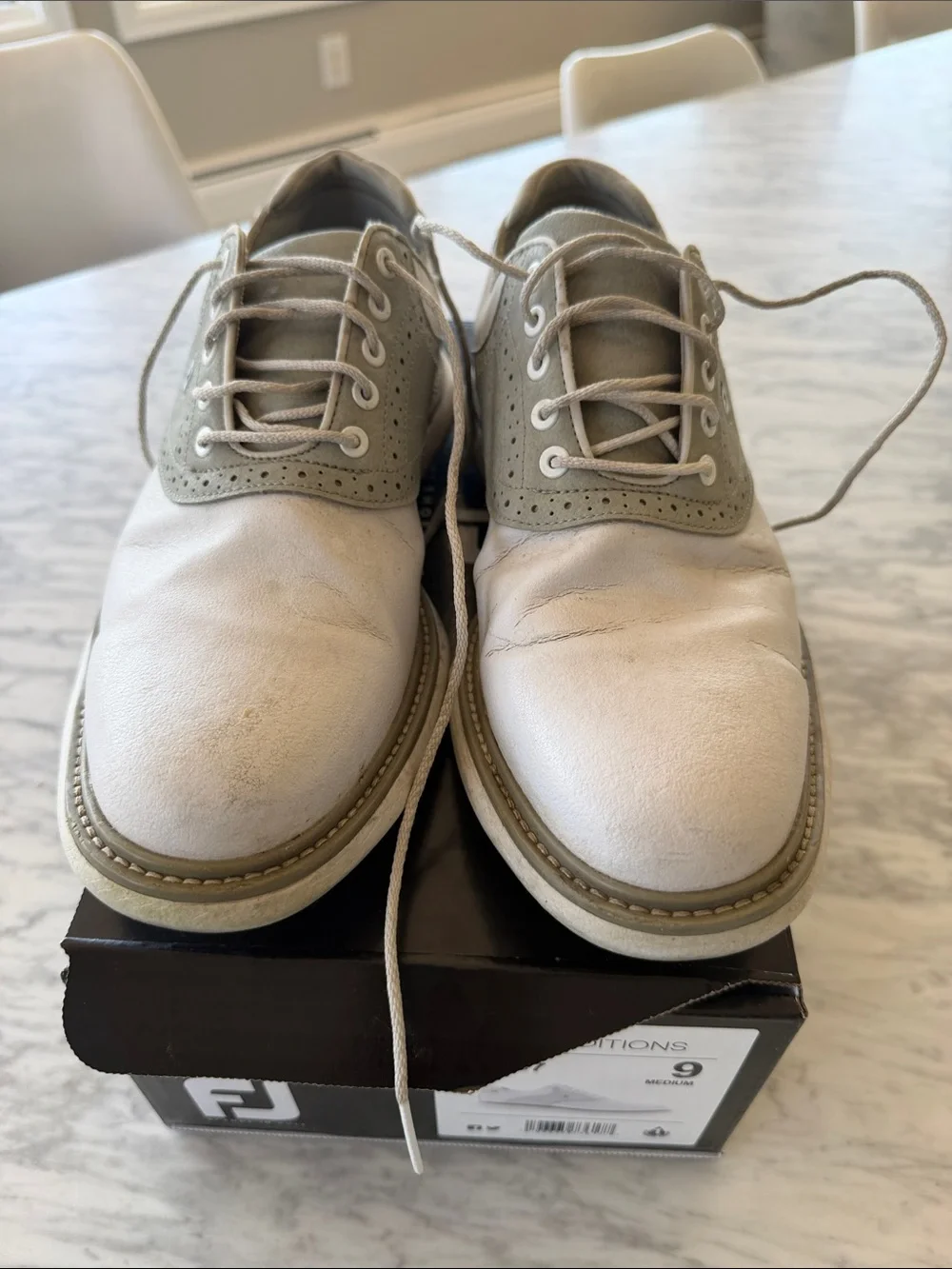 FootJoy Men’s Beige and Light Gray Oxfords